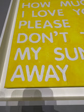 Load image into Gallery viewer, Framed "You Are My Sunshine" Painted on a Floating Canvas - Set of 2