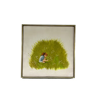 Load image into Gallery viewer, 1930s Oil on Canvas - Girl Picking Flowers