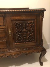 Load image into Gallery viewer, Antique solid wood buffet/sideboard