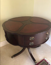 Load image into Gallery viewer, Antique Traditional Mahogany Drum Table