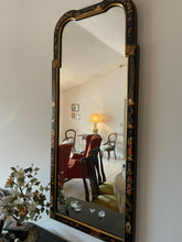 Load image into Gallery viewer, Ethan Allen Chinoiserie Framed Mirror 1980s - Black with Gold Drawings
