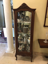 Load image into Gallery viewer, Vintage Portuguese Mahogany Curio Cabinet