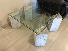 Load image into Gallery viewer, Vintage Keystone and Glass Coffee Table
