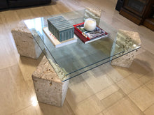Load image into Gallery viewer, Vintage Keystone and Glass Coffee Table