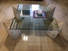 Load image into Gallery viewer, Vintage Keystone and Glass Coffee Table