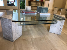 Load image into Gallery viewer, Vintage Keystone and Glass Coffee Table