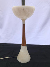 Load image into Gallery viewer, Vintage Mid-century Modern Alabaster and Wood Table Lamp