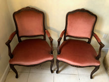Load image into Gallery viewer, Vintage Louis XV Style Carved Wood ArmChairs set
