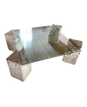 Load image into Gallery viewer, Vintage Keystone and Glass Coffee Table