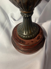 Load image into Gallery viewer, Antique Dark Brass Urn with Wood Base
