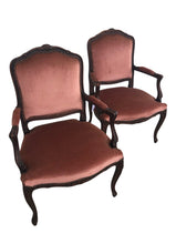 Load image into Gallery viewer, Vintage Louis XV Style Carved Wood ArmChairs set