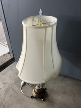 Load image into Gallery viewer, Antique Glass & Brass Table Lamp