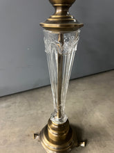 Load image into Gallery viewer, Antique Glass & Brass Table Lamp