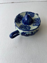 Load image into Gallery viewer, 1920s Vintage Ironstone Citrus Juicer Squeezer Blue & White Porcelain Pottery