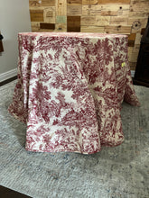 Load image into Gallery viewer, French Toile Tablecloth 120" Round in Red