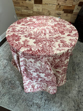 Load image into Gallery viewer, French Toile Tablecloth 120" Round in Red