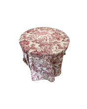 Load image into Gallery viewer, French Toile Tablecloth 120" Round in Red