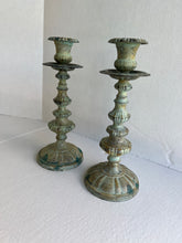Load image into Gallery viewer, Vintage Rustic Metal Candelabras/Candleholder/Candlesticks - set of two