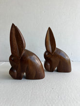 Load image into Gallery viewer, Hand Carved Mahogany Donkey Bookends - set of two