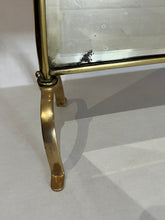 Load image into Gallery viewer, Antique Victorian, Art Nouveau, Rose Painted Brass Mirrored Fireplace Screen