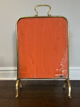 Load image into Gallery viewer, Antique Victorian, Art Nouveau, Rose Painted Brass Mirrored Fireplace Screen