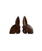 Load image into Gallery viewer, Hand Carved Mahogany Donkey Bookends - set of two