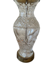 Load image into Gallery viewer, Waterford Crystal & Polished Brass Table Lamp in the Hollywood Regency Style - without shade