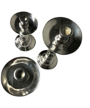 Load image into Gallery viewer, Fine Pewter Candelabras -Set of 3