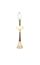 Load image into Gallery viewer, Vintage Mid-century Modern Alabaster and Wood Table Lamp
