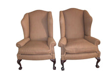 Load image into Gallery viewer, George Smith LTD Tan Wingback Chairs - Set of 2
