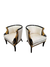 Load image into Gallery viewer, Vintage French Empire Style / Hollywood Regency Swan Tub Chairs - Set of 2
