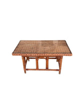 Load image into Gallery viewer, Vintage MCM Wicker Rattan Coffee Table with Glass Top
