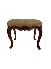 Load image into Gallery viewer, Antique Louis XV Style Bench or Footstool with Nailhead Trim
