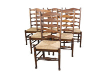 Load image into Gallery viewer, Vintage Ladderback Rush Seat Side Chairs Set of 6
