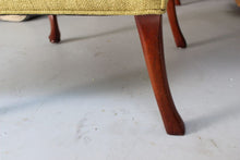 Load image into Gallery viewer, Vintage Queen Anne Style Chenille Wingback Chairs - set of 2
