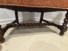 Load image into Gallery viewer, Vintage Queen Anne &amp; Archie Bunker Style Wingback Chair with Carved Spindle Legs
