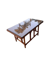 Load image into Gallery viewer, Vintage MCM Wicker Rattan Coffee Table with Glass Top
