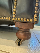 Load image into Gallery viewer, Restoration Hardware Kensington Ebony Leather Sofa with 44” depth and Luxe Down Feather Fill
