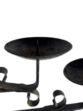 Load image into Gallery viewer, Antique Wrought Iron Floor Candelabras - Holds Five Candles - Set of 2
