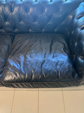 Load image into Gallery viewer, Restoration Hardware Kensington Ebony Leather Sofa with 44” depth and Luxe Down Feather Fill
