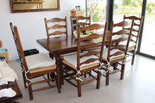 Load image into Gallery viewer, Vintage Ladderback Rush Seat Side Chairs Set of 6
