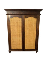 Load image into Gallery viewer, Vintage Indonesian Armoire with Natural Rattan Door Panels, c. 1990s
