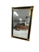 Load image into Gallery viewer, Vintage Black &amp; Gold Regency or Empire Style Beveled Mirror
