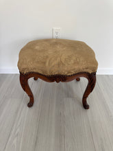 Load image into Gallery viewer, Antique Louis XV Style Bench or Footstool with Nailhead Trim
