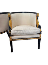 Load image into Gallery viewer, Vintage French Empire Style / Hollywood Regency Swan Tub Chairs - Set of 2
