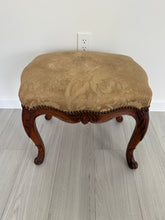 Load image into Gallery viewer, Antique Louis XV Style Bench or Footstool with Nailhead Trim

