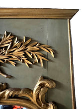Load image into Gallery viewer, Antique Large French Louis XV Style Giltwood and Painted Trumeau Wall Mirror, c. 19th cent
