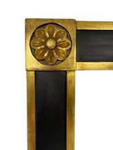 Load image into Gallery viewer, Vintage Black &amp; Gold Regency or Empire Style Beveled Mirror

