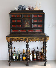 Load image into Gallery viewer, Antique 17th Century Dutch Travelling Chest made in the Netherlands in c. 1680 with 18th Cent Chinoiseries Stand c. 1700s
