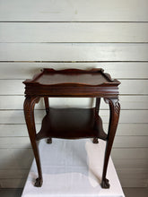 Load image into Gallery viewer, Chippendale Style Gallery Top Two Tiered Claw and Ball Table
